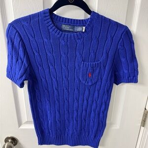 Ralph Lauren Royal Blue Knit Short Sleeve Sweater